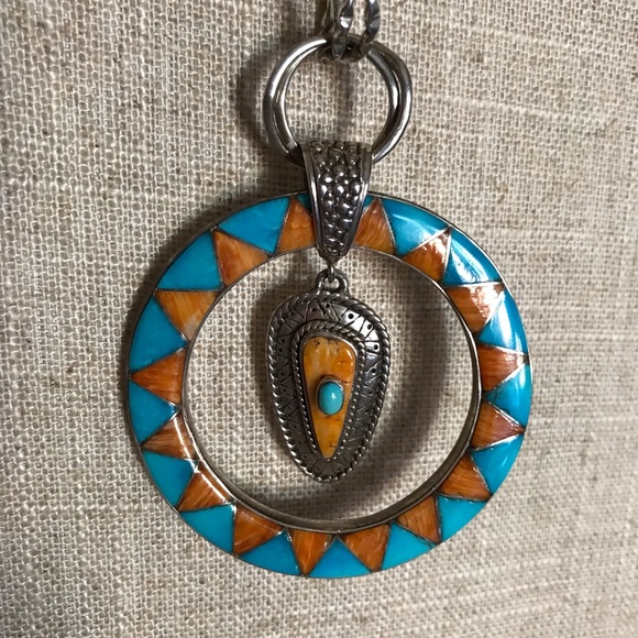 Jewelry - Turquoise & coral pendant